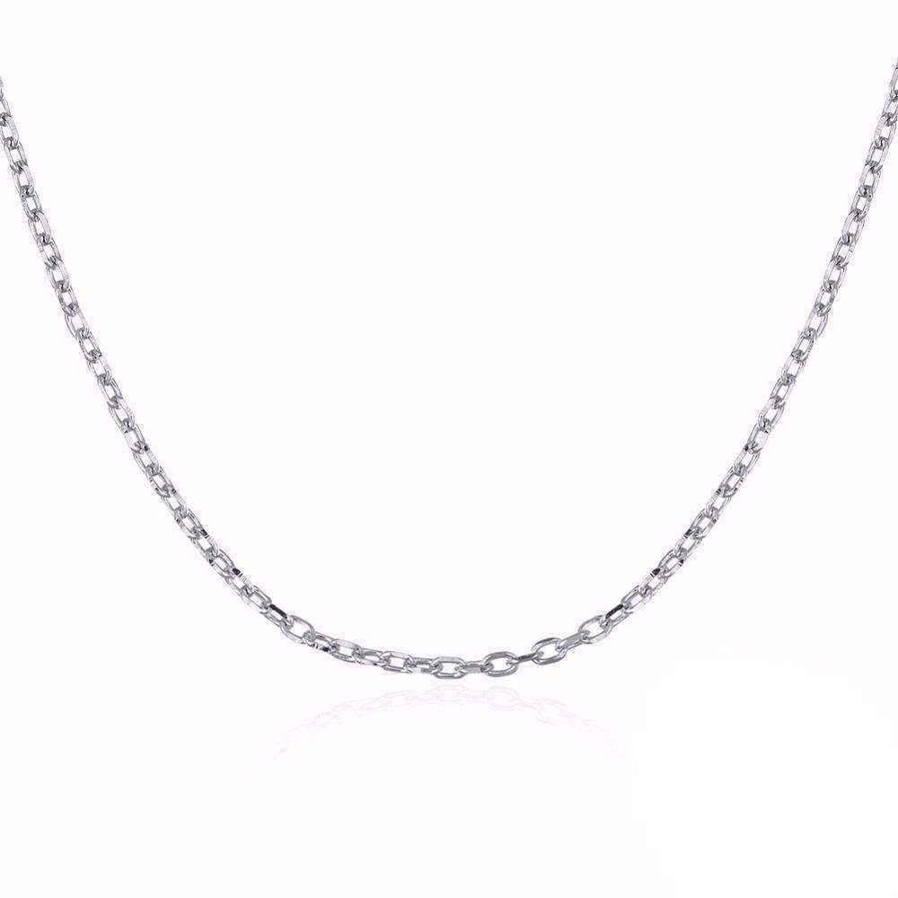 Feshionn IOBI Necklaces Fine Belcher Oval Link Sterling Silver Chain Necklace in 18, 20 or 22 inches
