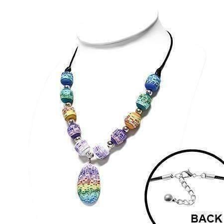 Feshionn IOBI Necklaces Free Spirit Multi-Color Hand Made Polymer Clay Bead Necklace