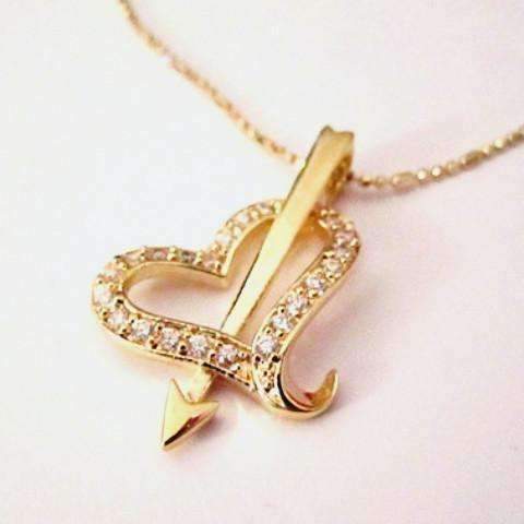 Feshionn IOBI Necklaces Gold "Lovestruck" 18k Gold Filled CZ Heart Necklace