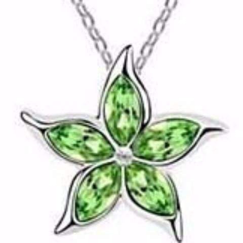 Feshionn IOBI Necklaces Green Starfish Flower Jewel IOBI Crystals Necklace - Choose Your Color