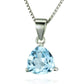 Feshionn IOBI Necklaces Ice Blue Genuine Topaz Trillion Cut 2.2CT IOBI Precious Gems Pendant Necklace