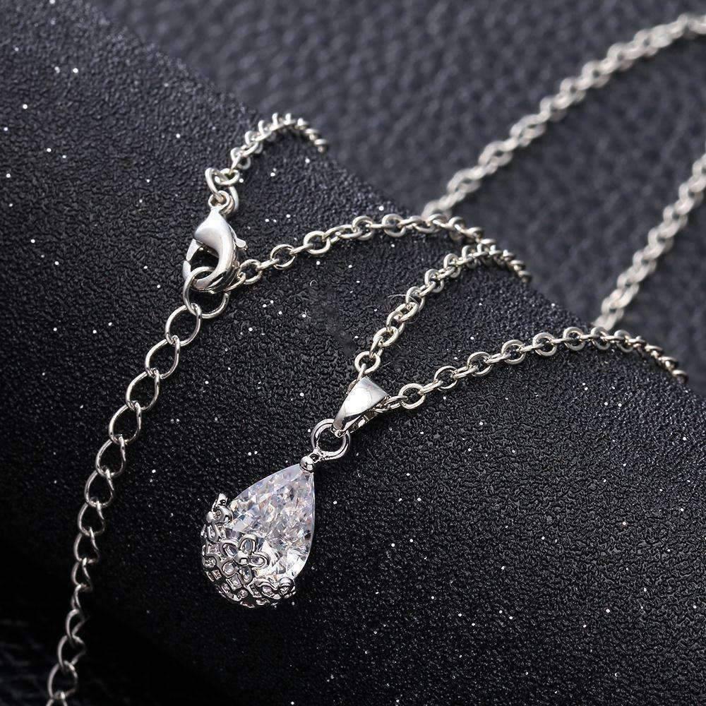 Feshionn IOBI Necklaces Infused Diamond Dust Necklace in Platinum or 18K Gold Plating