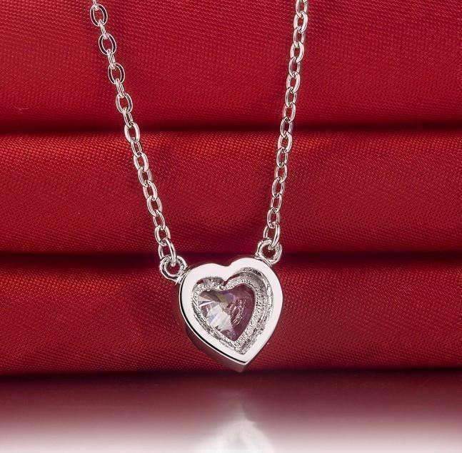 Feshionn IOBI Necklaces Isabella 1CT Heart Halo IOBI Cultured Diamond Solitaire Pendant