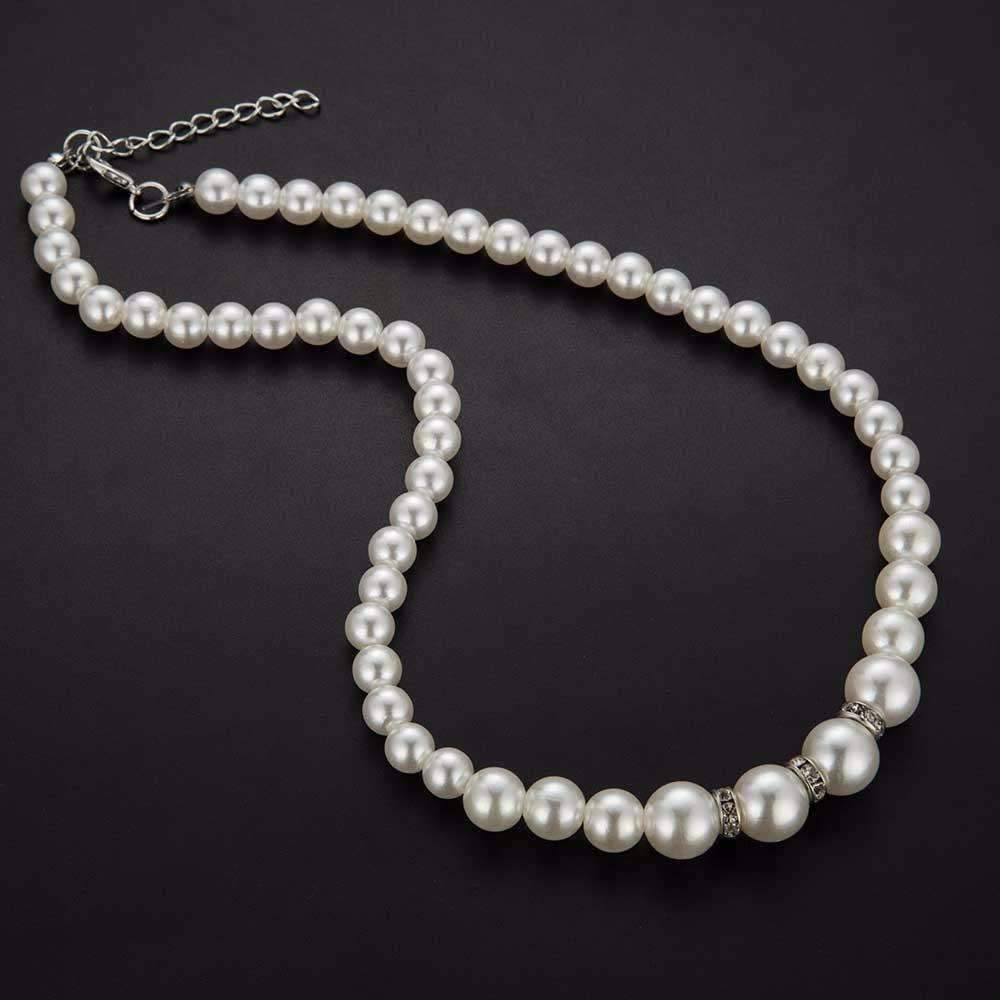 Feshionn IOBI Necklaces Ivory Necklace ON SALE - Ivory Pearl Bead and Crystal Accented Necklace