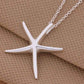 Feshionn IOBI Necklaces Large Whimsical Starfish Pendant Sterling Silver Necklace