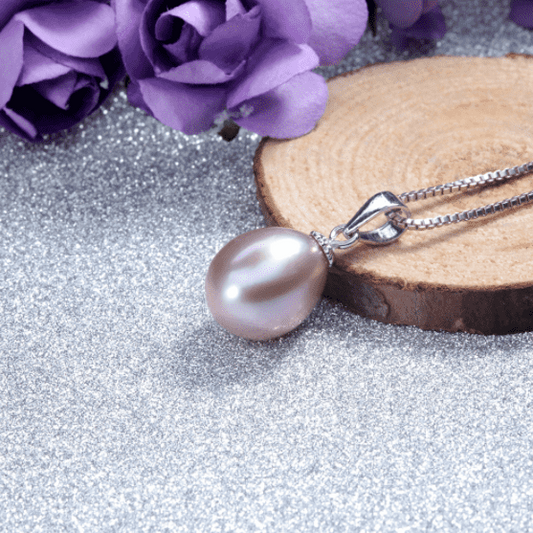 Feshionn IOBI Necklaces Lavender Genuine Freshwater Pearl Drop Necklace