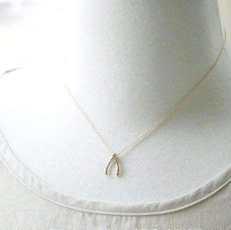 Feshionn IOBI Necklaces Make A Wish Sterling Silver Wishbone Necklace