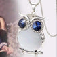 Feshionn IOBI Necklaces Moonlight "Night Shades" Austrian Crystal Owl Cabochon Pendant Necklace ~ Three Colors to Choose!