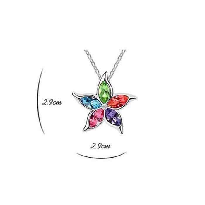 Feshionn IOBI Necklaces Multi-Color Starfish Flower Jewel IOBI Crystals Necklace - Choose Your Color