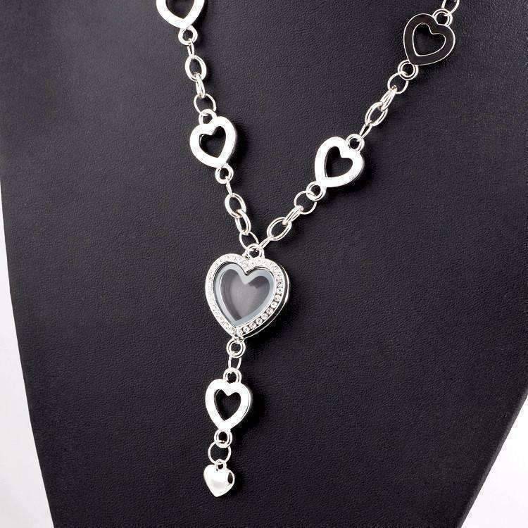 Feshionn IOBI Necklaces My Favorite Things Heart Shaped Charm Locket Necklace in Silver