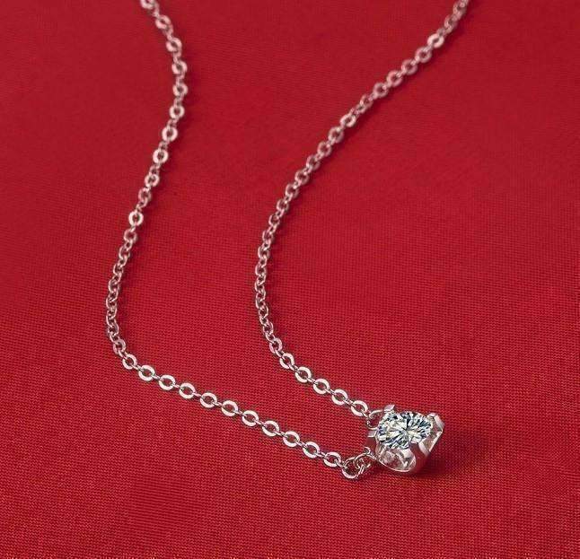 Feshionn IOBI Necklaces Natasha 1CT Tension Set IOBI Cultured Diamond Solitaire Pendant