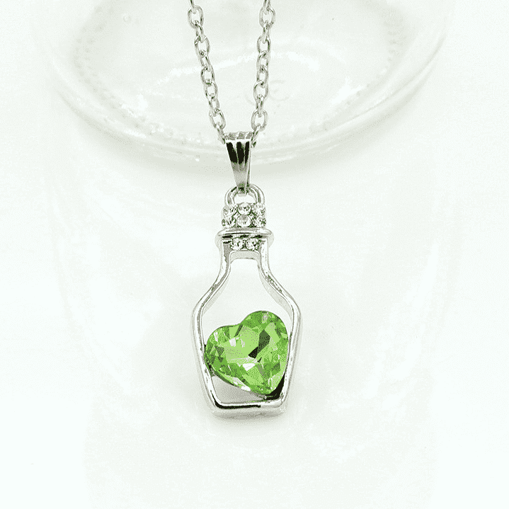 Feshionn IOBI Necklaces ON SALE - Bottled Up Love IOBI Crystals Necklace in June Bud Green