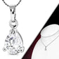 Feshionn IOBI Necklaces ON SALE - "Dainty Droplet" Infused Cubic Zirconia Pear Pendant Necklace