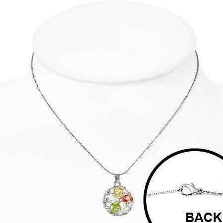 Feshionn IOBI Necklaces ON SALE - "Daisy" Cubic Zirconia Flower Pendant Necklace