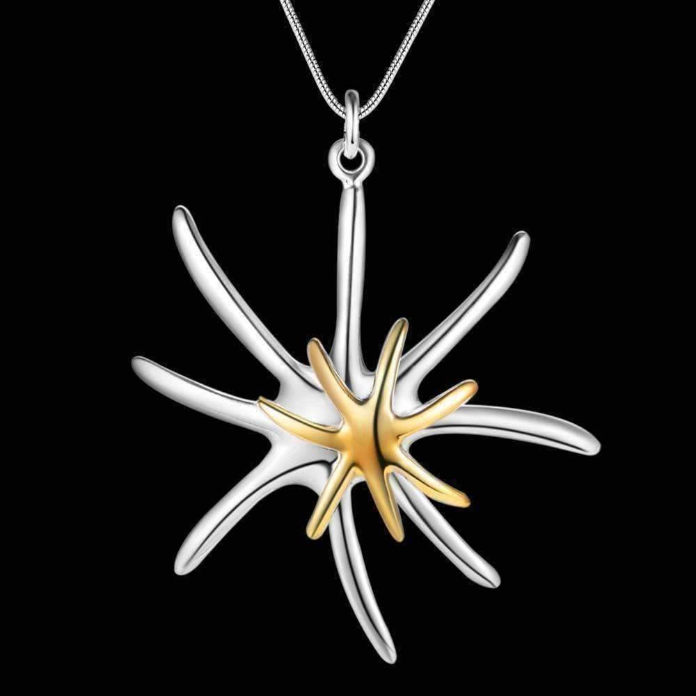 Feshionn IOBI Necklaces ON SALE - Fireworks Two Tone Sterling Silver & Gold Plated Pendant Necklace