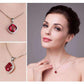 Feshionn IOBI Necklaces Passion Rubellite Cushion Cut 6.8CTW IOBI Precious Gems Halo Pendant Necklace