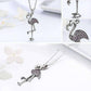 Feshionn IOBI Necklaces Perfectly Pink Flamingo Pavé CZ Sterling Silver Necklace