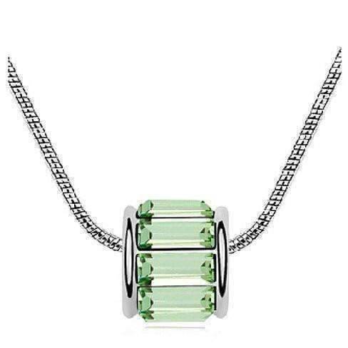 Feshionn IOBI Necklaces Peridot Green Baguette IOBI Crystals Necklace