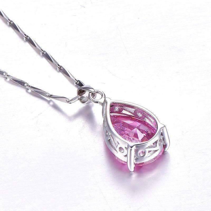 Feshionn IOBI Necklaces Persian Pink Pear 13.9CT Pink Topaz IOBI Precious Gems Pendant