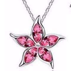 Feshionn IOBI Necklaces Pink Starfish Flower Jewel IOBI Crystals Necklace - Choose Your Color