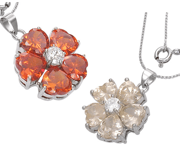 Feshionn IOBI Necklaces Poppy ON SALE - "Buttercup" Cubic Zirconia Flower Pendant Necklace