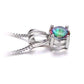 Feshionn IOBI Necklaces Rainbow Fire Genuine Mystic Topaz Round Cut 1CT IOBI Precious Gems Pendant Necklace