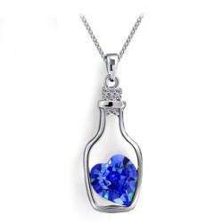 Feshionn IOBI Necklaces Sapphire Blue ON SALE - Bottled Up Love IOBI Crystals Necklace in Sapphire Blue
