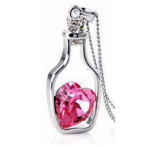 Feshionn IOBI Necklaces Sapphire Pink Bottled Up Love IOBI Crystals Necklace in Sapphire Pink