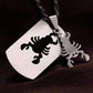 Feshionn IOBI Necklaces Scorpio 2 Piece Cut-Out Dog Tag Pendant Stainless Steel Necklace