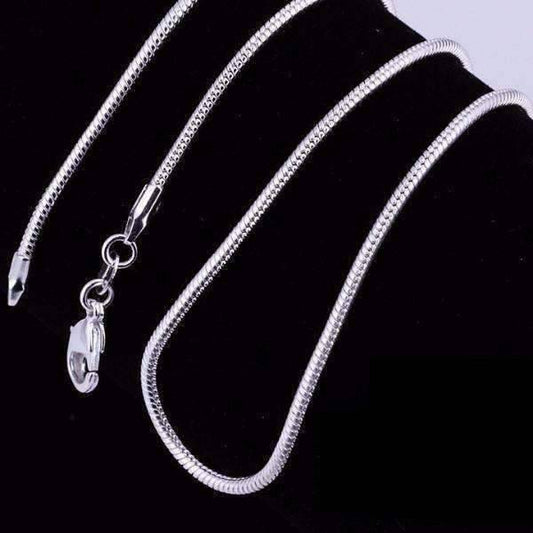 Feshionn IOBI Necklaces Silver / 20 inch Silky Smooth Sterling Silver Snake Chain Necklace 20 or 22 inches
