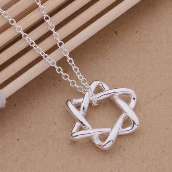 Feshionn IOBI Necklaces Silver Soft Curves Star of David Sterling Silver Necklace