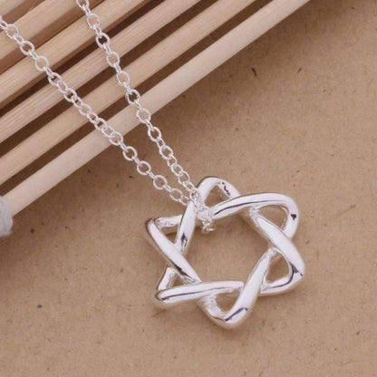 Feshionn IOBI Necklaces Silver Soft Curves Star of David Sterling Silver Necklace
