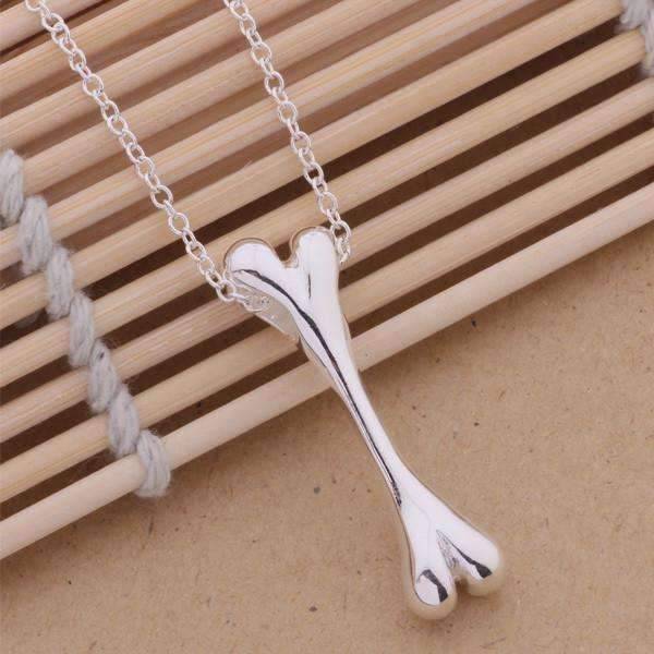 Feshionn IOBI Necklaces Silver Sterling Silver Bone Pendant Necklace