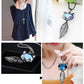 Feshionn IOBI Necklaces "Sophie" Fox Floating Austrian Crystal and Cabochon Long Chain Necklace
