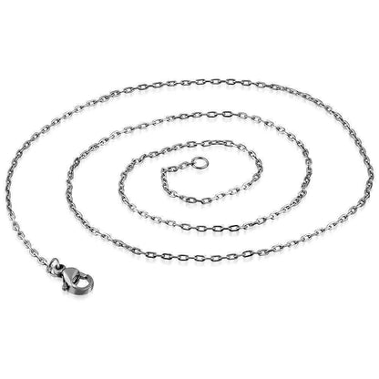 Feshionn IOBI Necklaces Stainless Steel / 18 inch Mini Oval Link Style Stainless Steel Necklace Chain 18 or 23 inches