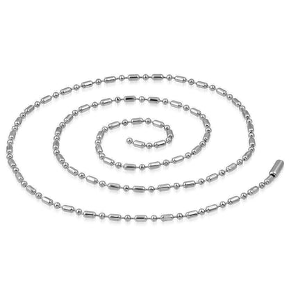 Feshionn IOBI Necklaces Stainless Steel 24 inch Stainless Steel Bead and Bar Chain Necklace