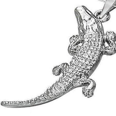 Feshionn IOBI Necklaces Stainless Steel Chomp Chomp Stainless Steel Alligator Pendant Necklace