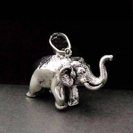 Feshionn IOBI Necklaces Stainless Steel Lucky Elephant 3D Solid Stainless Steel Pendant Necklace
