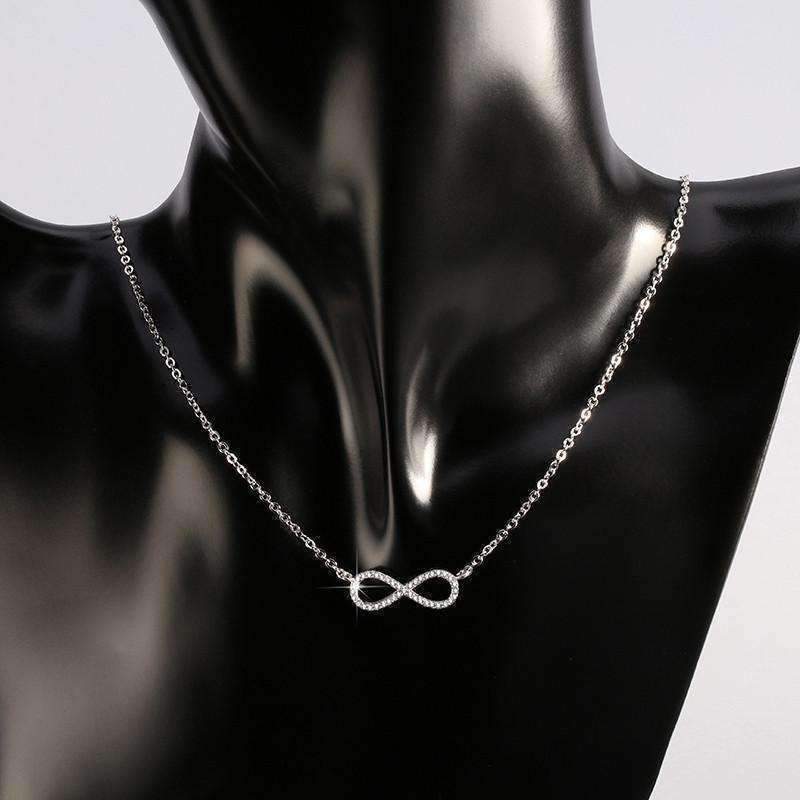 Feshionn IOBI Necklaces Sterling Silver ON SALE - Micro Pavé Mini Eternity Symbol Sterling Silver Necklace
