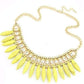 Feshionn IOBI Necklaces Sunny Yellow Funky Glam Bright Boho Bead and Rhinestone Collar Necklace