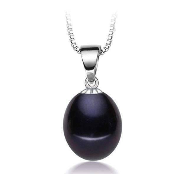 Feshionn IOBI Necklaces Tahitian Black Genuine Freshwater Pearl Drop Necklace