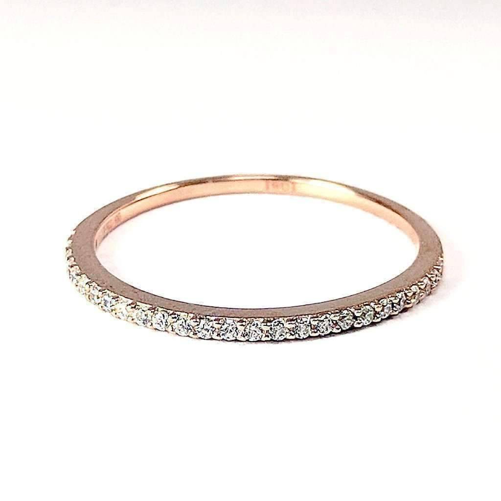 Feshionn IOBI Rings 4 / 18K Rose Gold Lillianne .22CT Pavé Band IOBI Cultured Diamond Ring