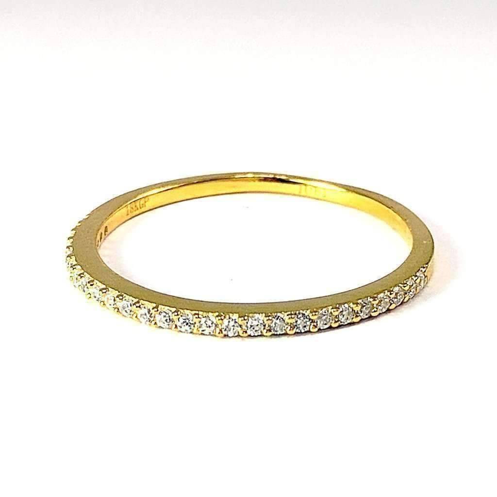 Feshionn IOBI Rings 4 / 18K Yellow Gold Lillianne .22CT Pavé Band IOBI Cultured Diamond Ring