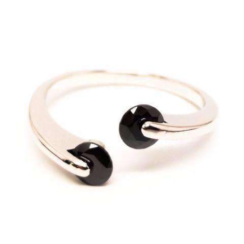 Feshionn IOBI Rings 4 / Hematite ON SALE - Double Glimmer 2 Stone Ring - Choose Your Color