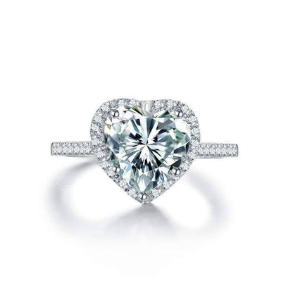 Feshionn IOBI Rings 4 / Platinum LaBelle 2.5CT Heart Cut Halo IOBI Cultured Diamond Ring