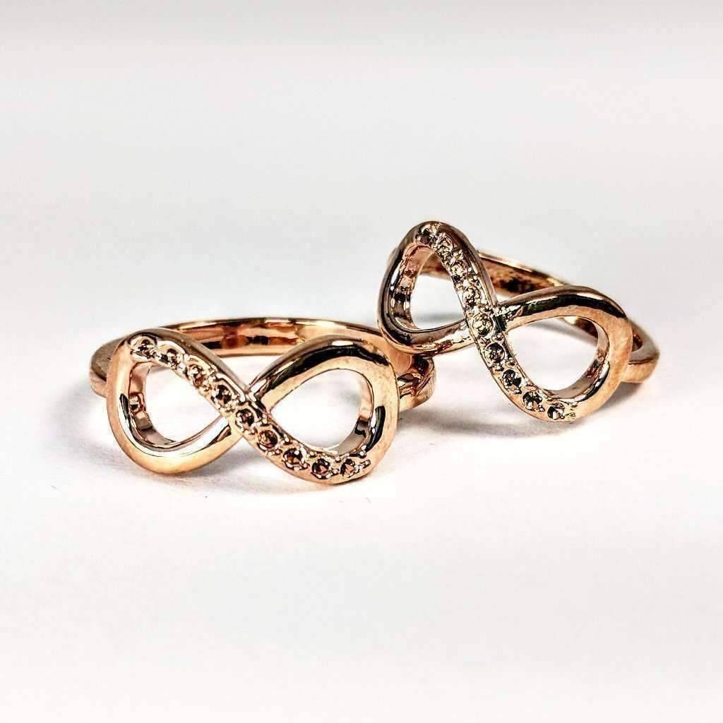 Feshionn IOBI Rings 5.75 Endless Pink Pavé CZ Rose Gold Infinity Symbol Ring