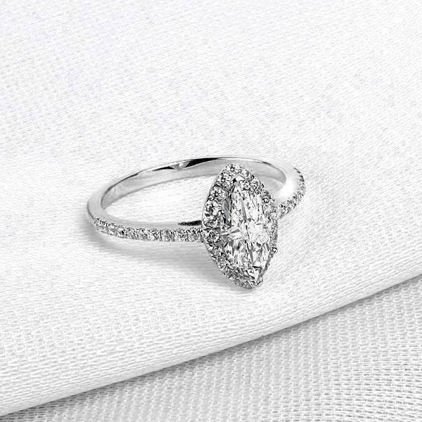 Feshionn IOBI Rings 5 Arabella 1CT Marquise Cut Halo IOBI Cultured Diamond Ring