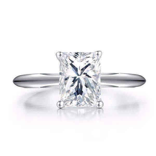 Feshionn IOBI Rings 5 / Platinum Elise 1.5CT Emerald Cut Solitaire IOBI Cultured Diamond Ring