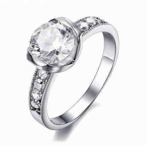 Feshionn IOBI Rings 5 / Stainless Steel Eternal Love CZ Solitaire Stainless Steel Engagement Ring