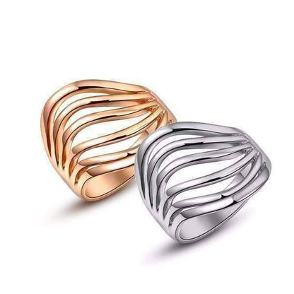 Feshionn IOBI Rings 6 / 18k Rose Gold "Contour" Six Line Ring in 18k Rose Gold or White Gold